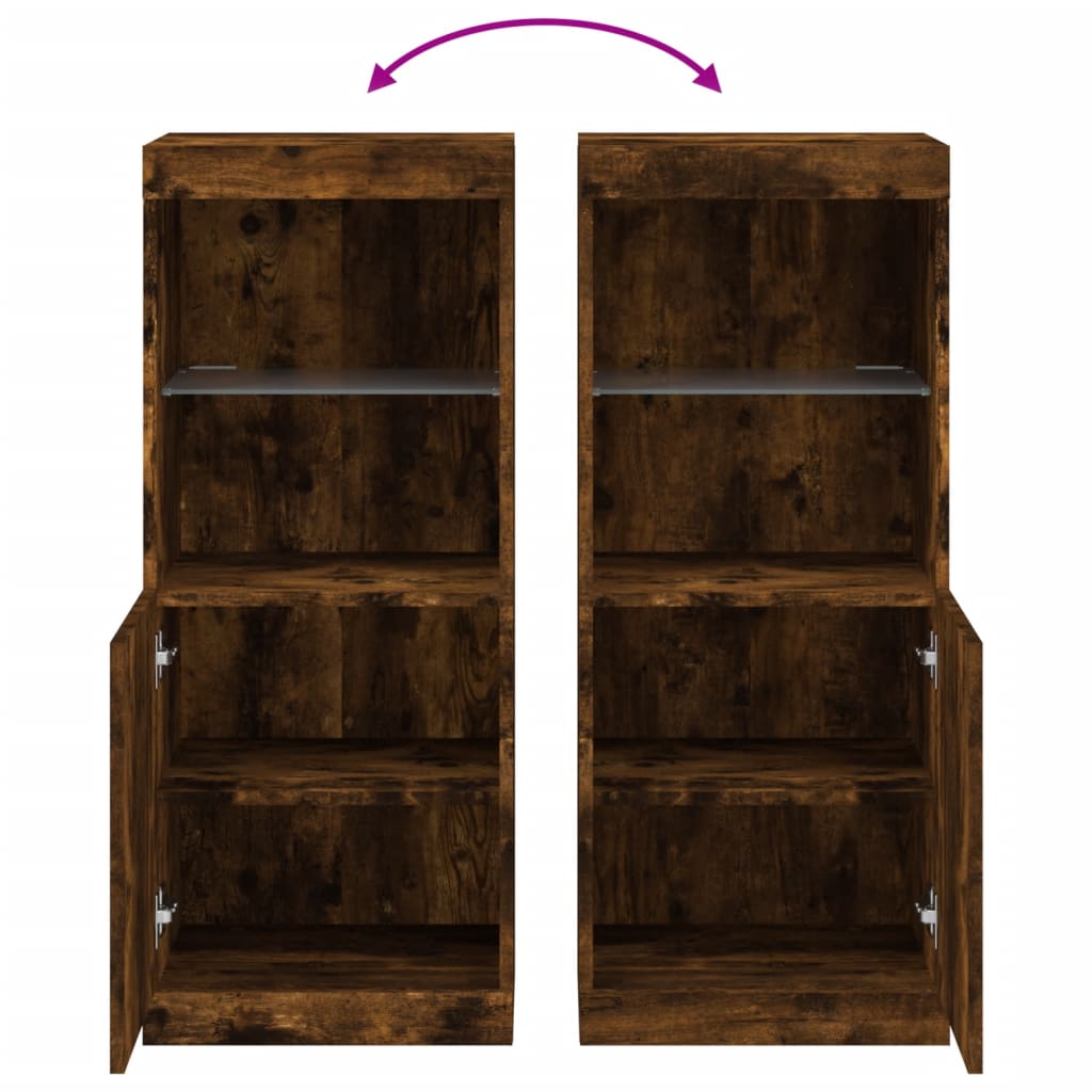Dressoir met LED-verlichting 41x37x100 cm gerookt eikenkleurig is nu te koop bij PeponiXL, paradijselijk wonen!