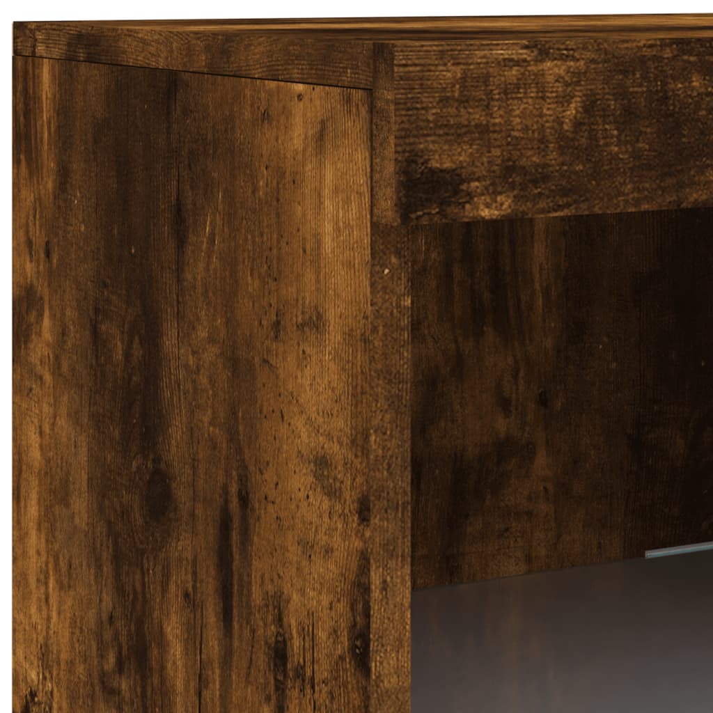 Dressoir met LED-verlichting 41x37x100 cm gerookt eikenkleurig is nu te koop bij PeponiXL, paradijselijk wonen!
