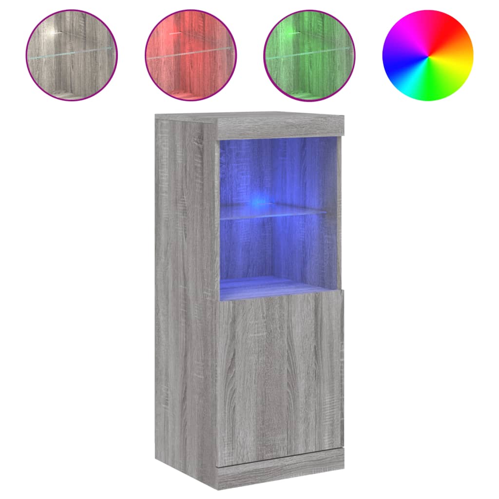 Dressoir met LED-verlichting 41x37x100 cm grijs sonoma eiken is nu te koop bij PeponiXL, paradijselijk wonen!