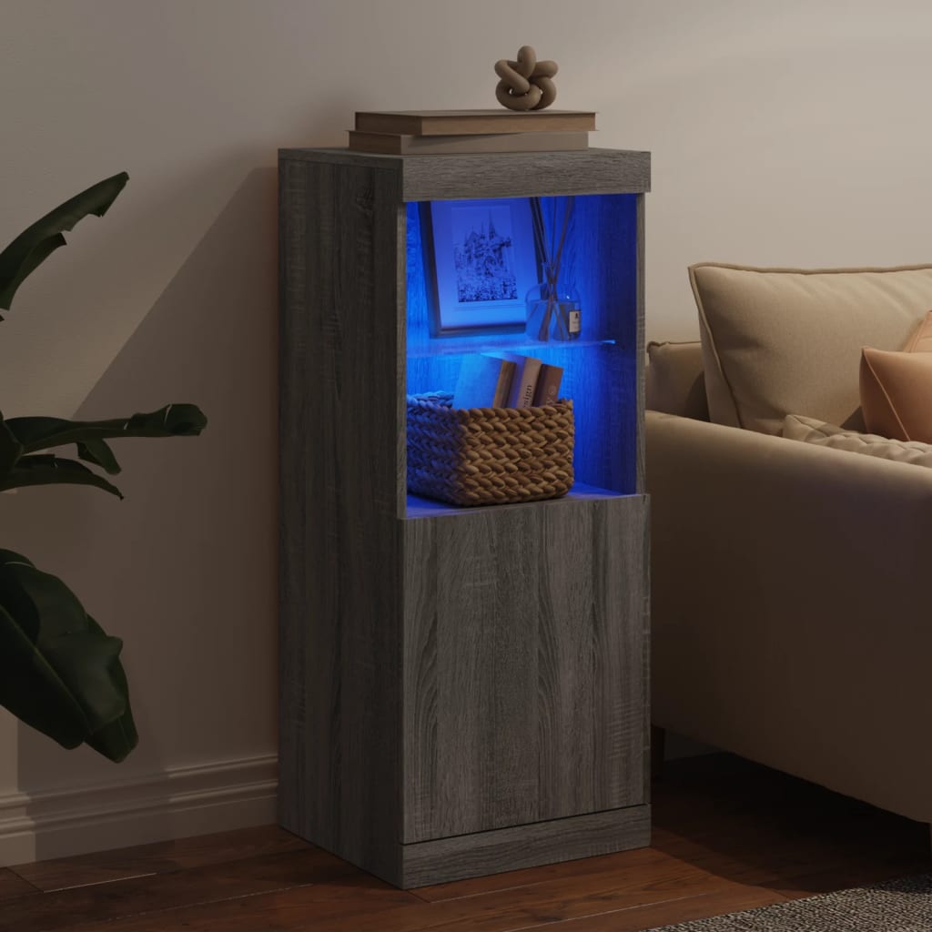 Dressoir met LED-verlichting 41x37x100 cm grijs sonoma eiken is nu te koop bij PeponiXL, paradijselijk wonen!