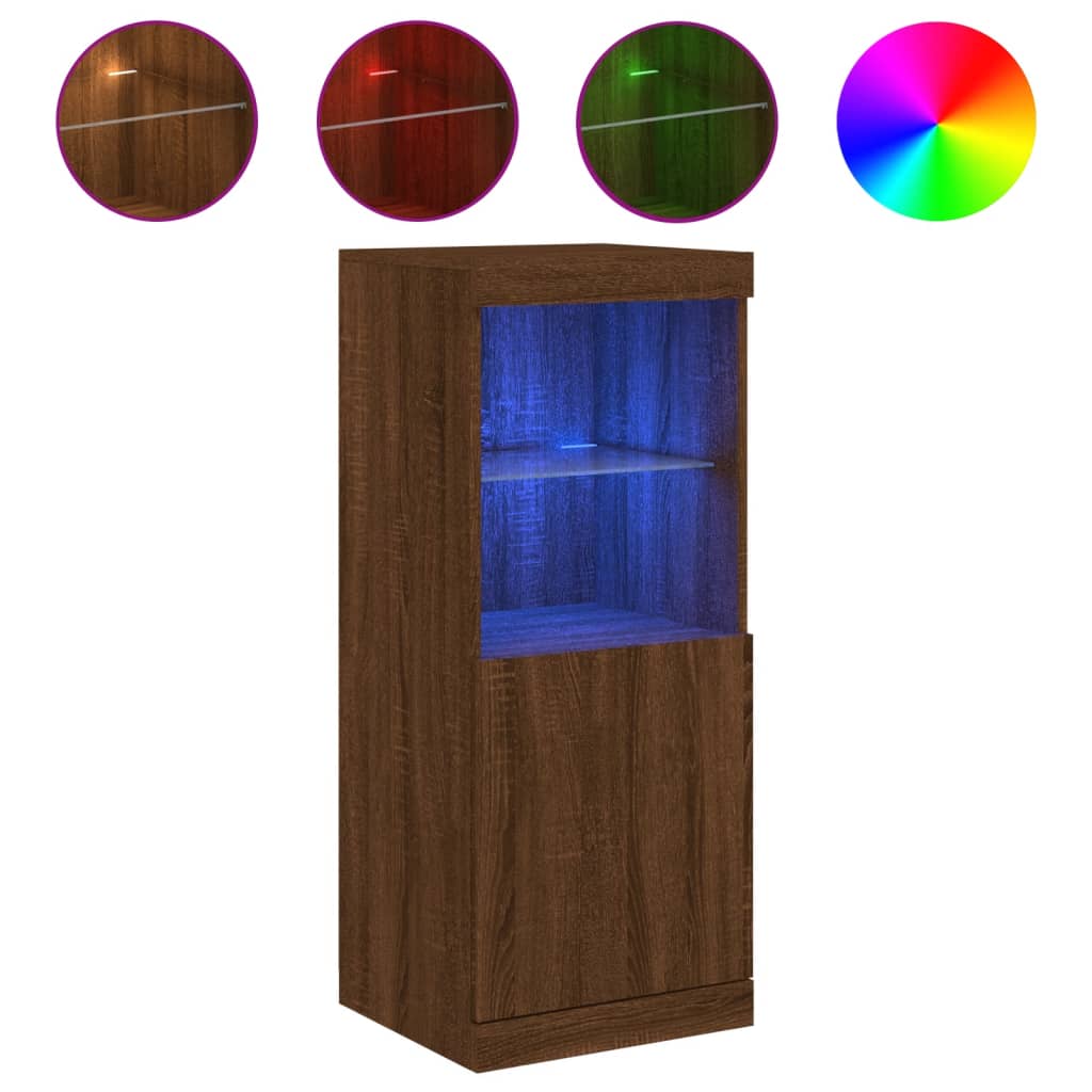 Dressoir met LED-verlichting 41x37x100 cm bruin eikenkleur is nu te koop bij PeponiXL, paradijselijk wonen!