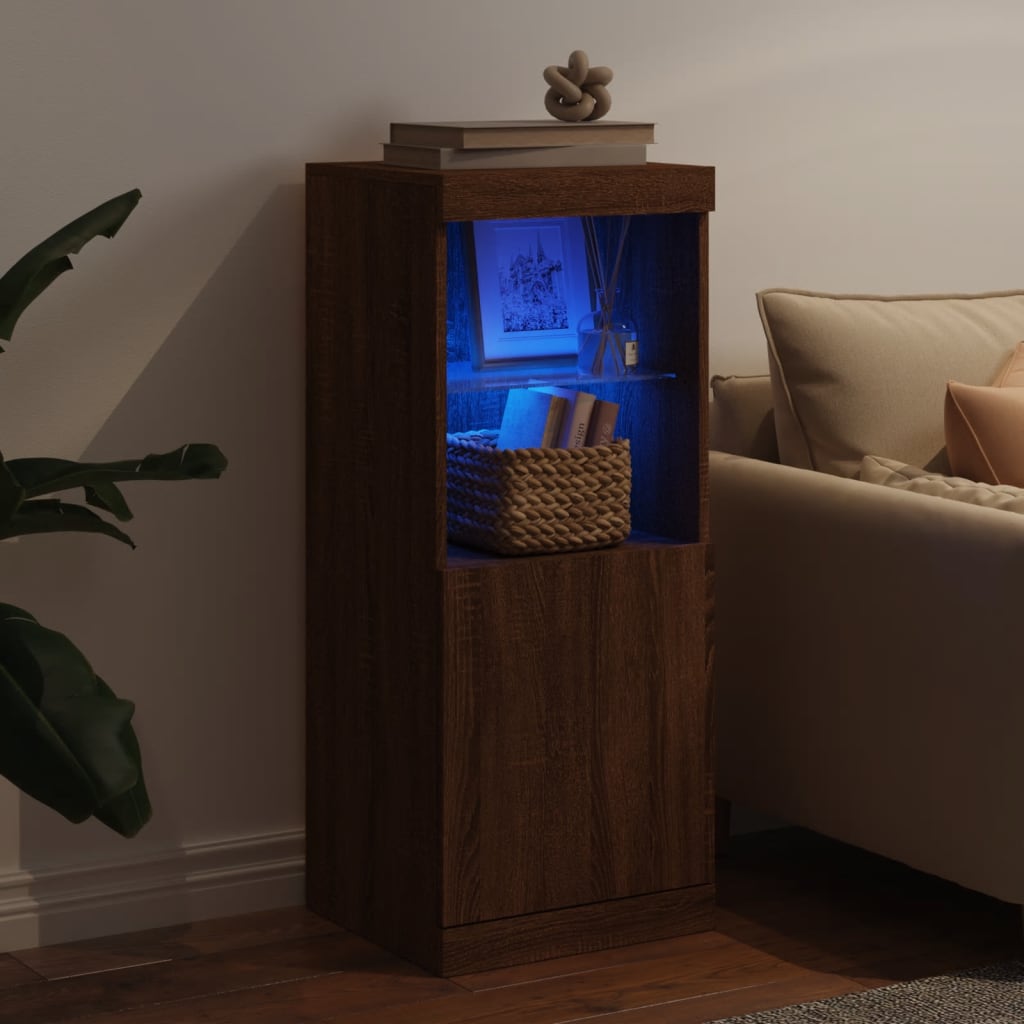 Dressoir met LED-verlichting 41x37x100 cm bruin eikenkleur is nu te koop bij PeponiXL, paradijselijk wonen!