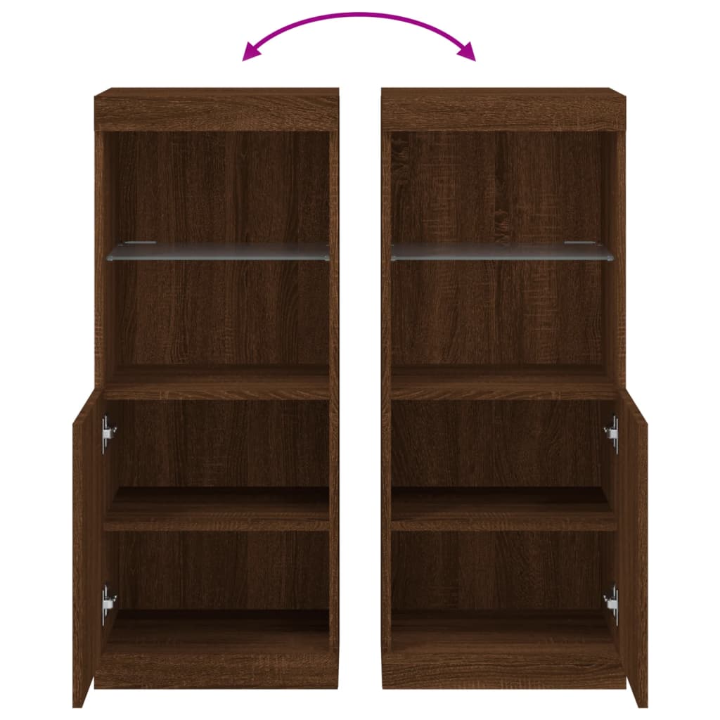 Dressoir met LED-verlichting 41x37x100 cm bruin eikenkleur is nu te koop bij PeponiXL, paradijselijk wonen!