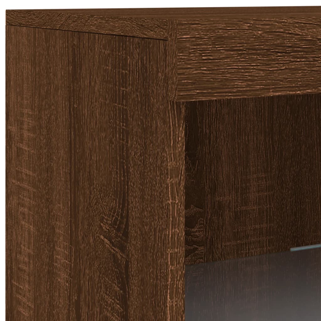 Dressoir met LED-verlichting 41x37x100 cm bruin eikenkleur is nu te koop bij PeponiXL, paradijselijk wonen!