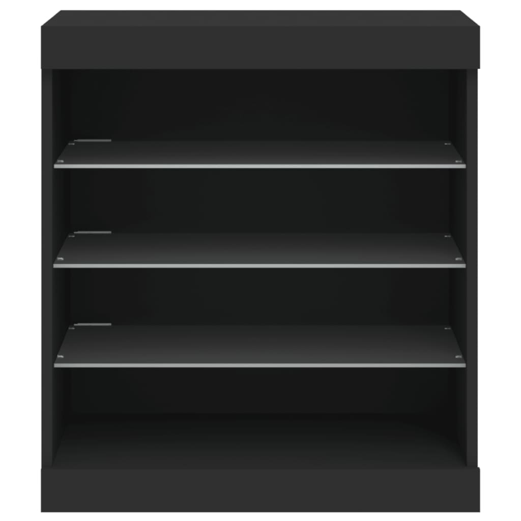 Dressoir met LED-verlichting 60,5x37x67 cm zwart is nu te koop bij PeponiXL, paradijselijk wonen!