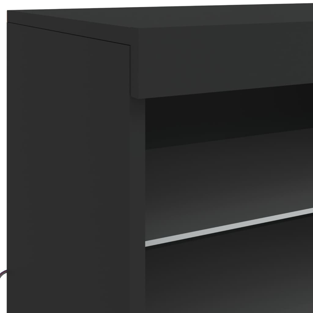 Dressoir met LED-verlichting 60,5x37x67 cm zwart is nu te koop bij PeponiXL, paradijselijk wonen!