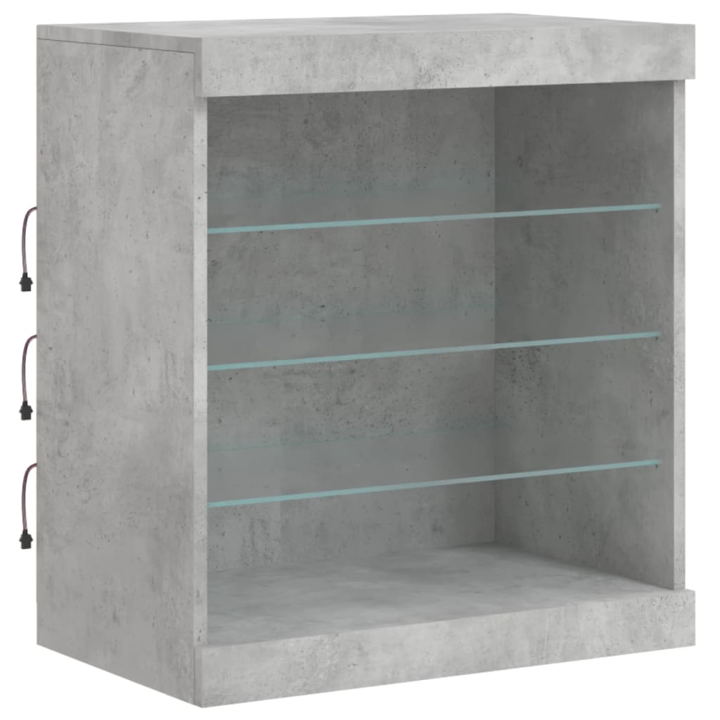 Dressoir met LED-verlichting 60,5x37x67 cm betongrijs is nu te koop bij PeponiXL, paradijselijk wonen!