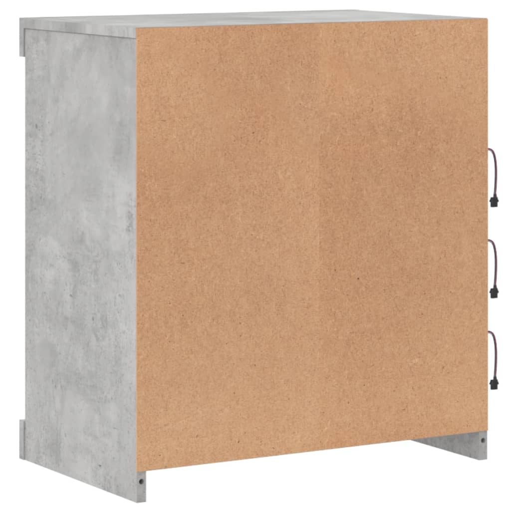 Dressoir met LED-verlichting 60,5x37x67 cm betongrijs is nu te koop bij PeponiXL, paradijselijk wonen!