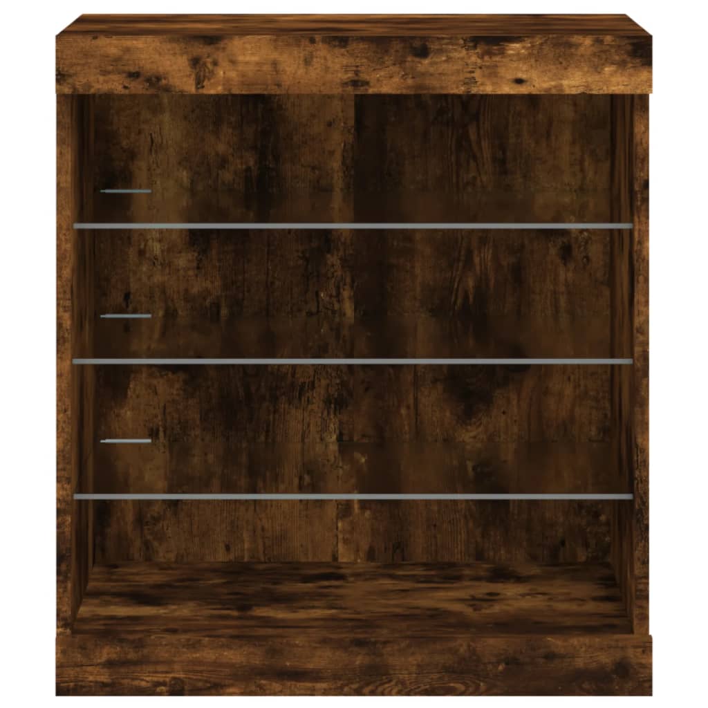 Dressoir met LED-verlichting 60,5x37x67 cm gerookt eikenkleur is nu te koop bij PeponiXL, paradijselijk wonen!