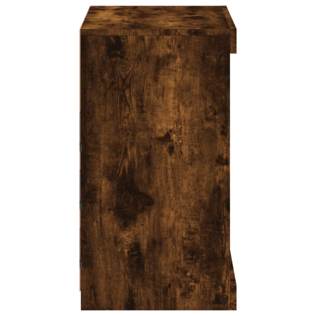 Dressoir met LED-verlichting 60,5x37x67 cm gerookt eikenkleur is nu te koop bij PeponiXL, paradijselijk wonen!