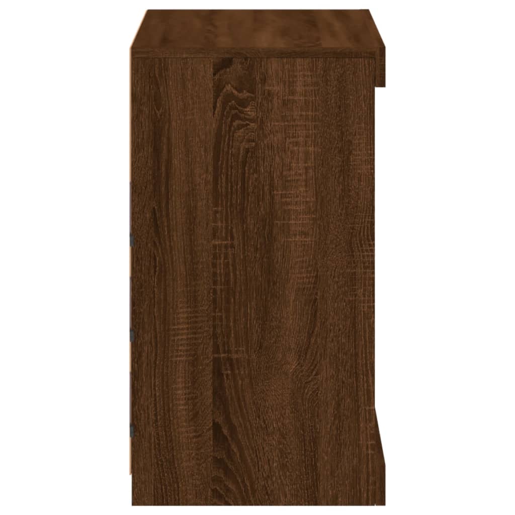Dressoir met LED-verlichting 60,5x37x67 cm bruin eikenkleur is nu te koop bij PeponiXL, paradijselijk wonen!