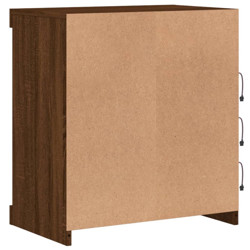 Dressoir met LED-verlichting 60,5x37x67 cm bruin eikenkleur is nu te koop bij PeponiXL, paradijselijk wonen!