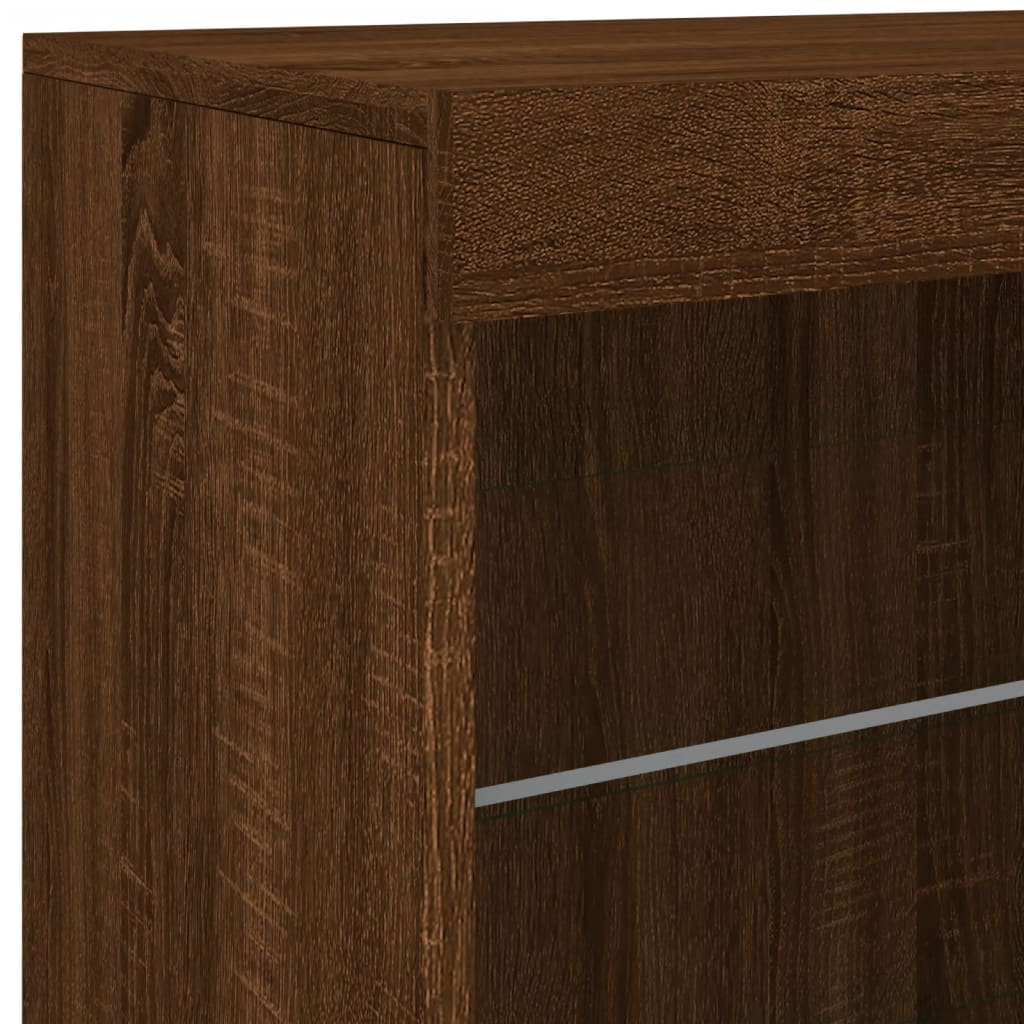 Dressoir met LED-verlichting 60,5x37x67 cm bruin eikenkleur is nu te koop bij PeponiXL, paradijselijk wonen!