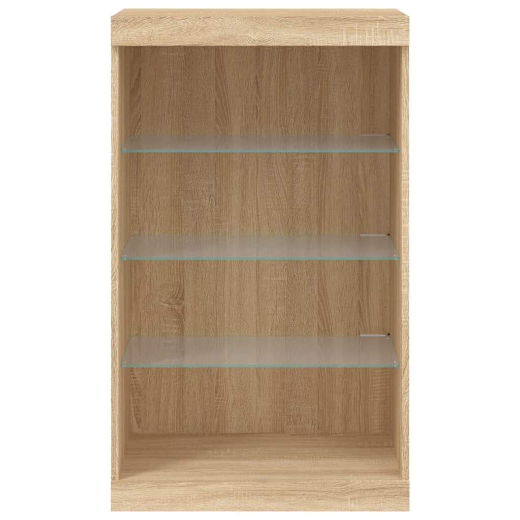 Dressoir met LED-verlichting 60,5x37x100 cm sonoma eikenkleurig is nu te koop bij PeponiXL, paradijselijk wonen!