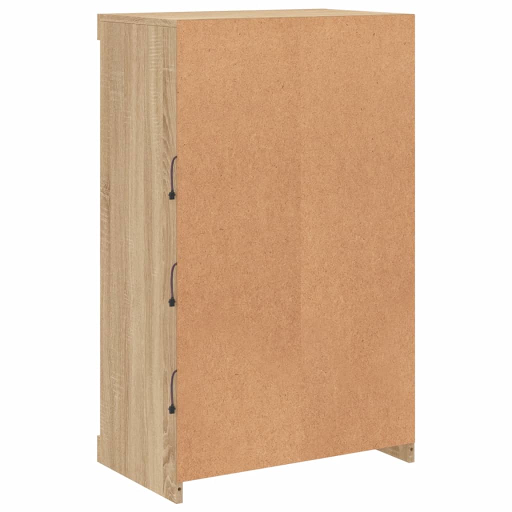 Dressoir met LED-verlichting 60,5x37x100 cm sonoma eikenkleurig is nu te koop bij PeponiXL, paradijselijk wonen!