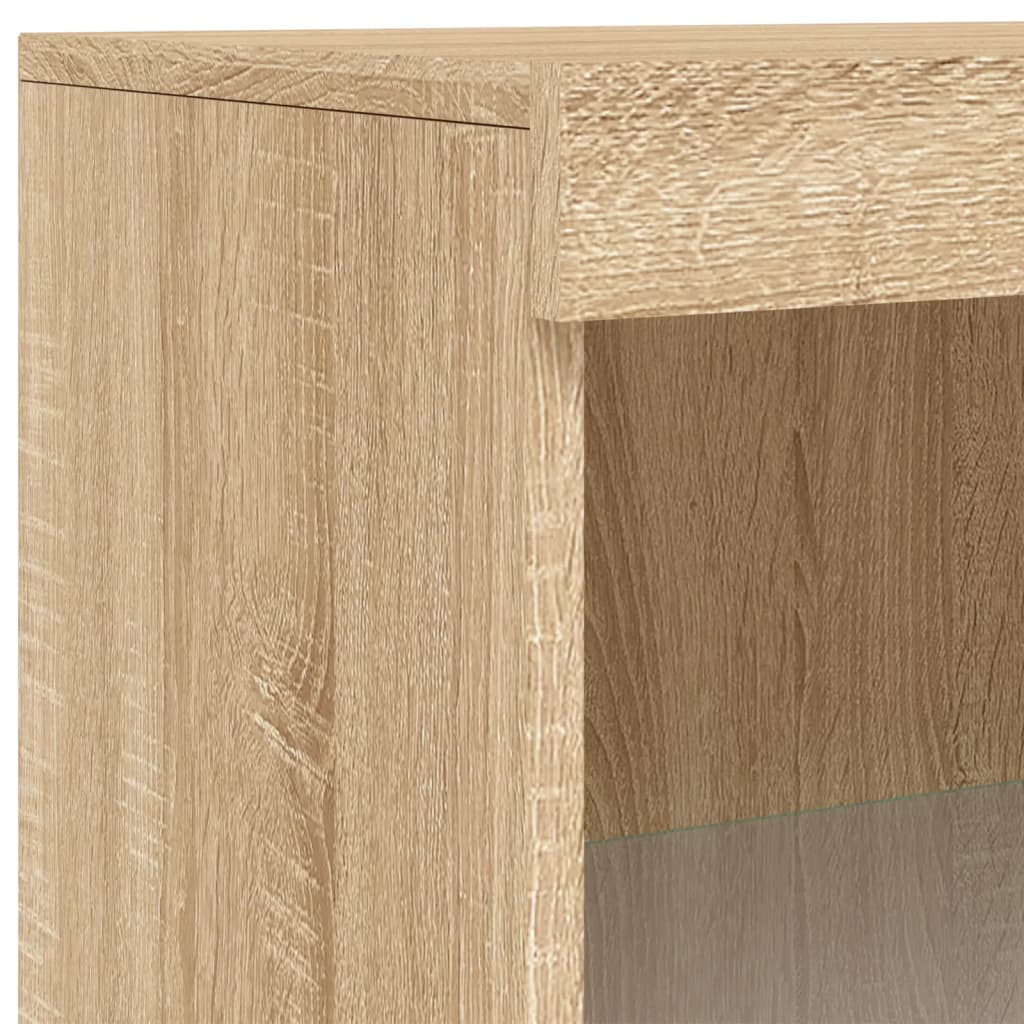 Dressoir met LED-verlichting 60,5x37x100 cm sonoma eikenkleurig is nu te koop bij PeponiXL, paradijselijk wonen!