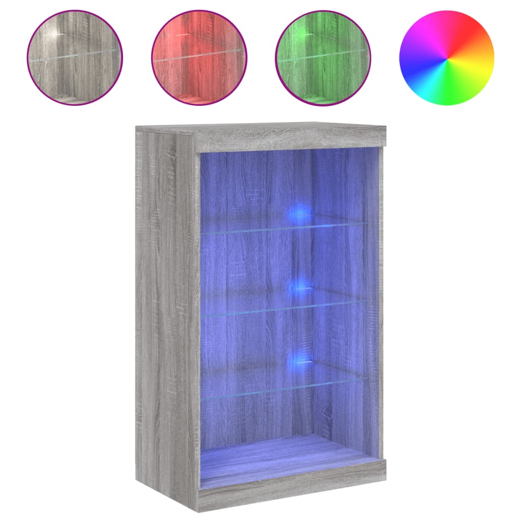 Dressoir met LED-verlichting 60,5x37x100 cm grijs sonoma eiken is nu te koop bij PeponiXL, paradijselijk wonen!