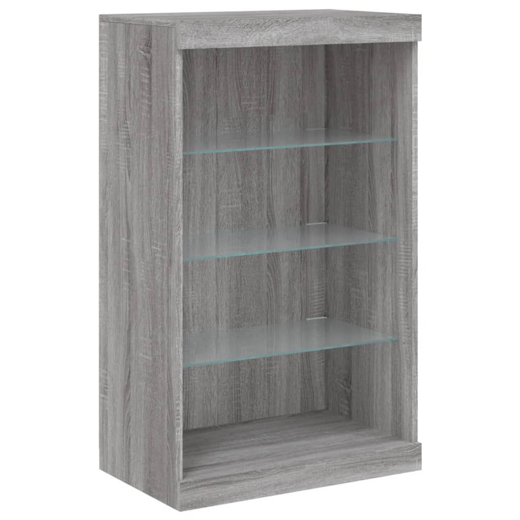 Dressoir met LED-verlichting 60,5x37x100 cm grijs sonoma eiken is nu te koop bij PeponiXL, paradijselijk wonen!