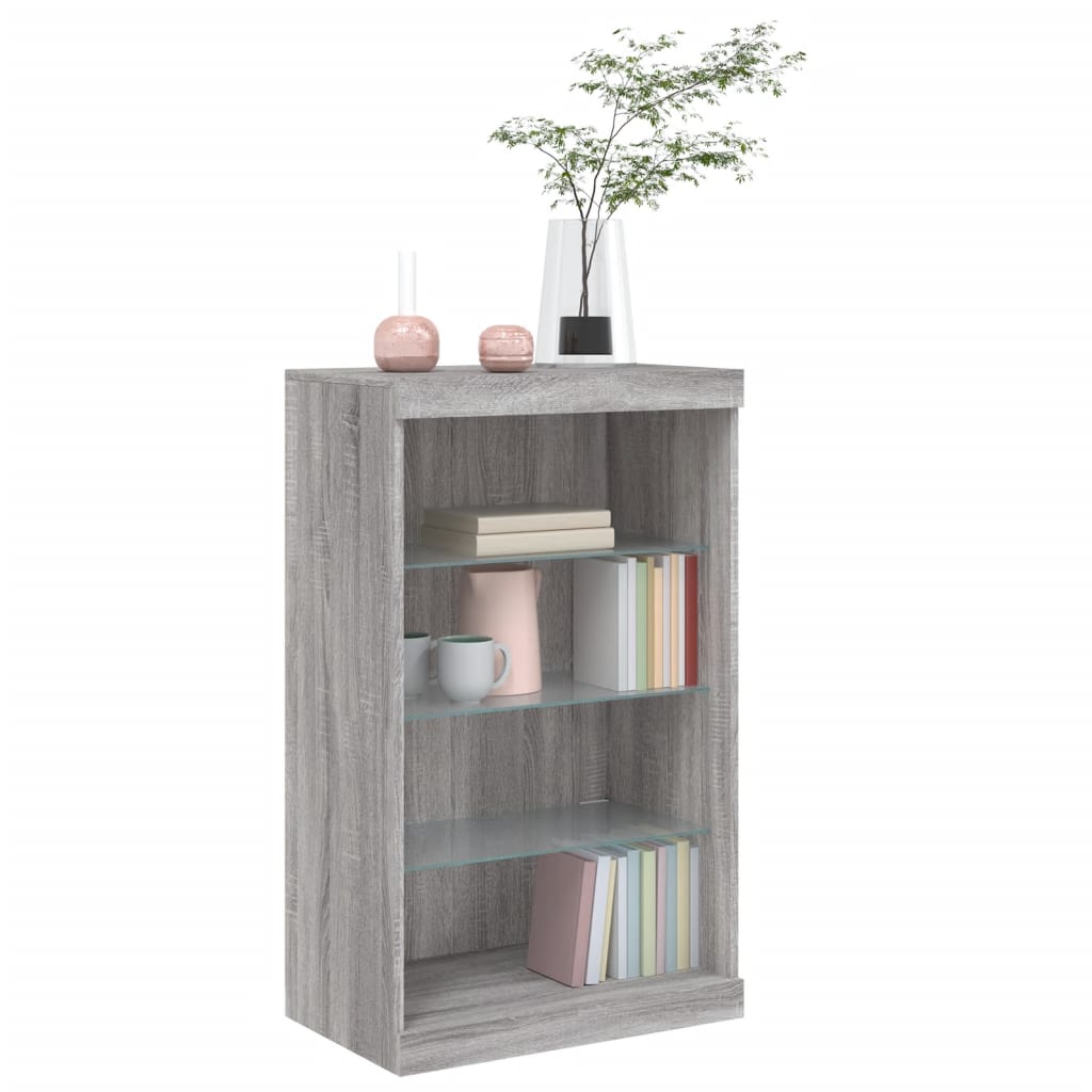 Dressoir met LED-verlichting 60,5x37x100 cm grijs sonoma eiken is nu te koop bij PeponiXL, paradijselijk wonen!