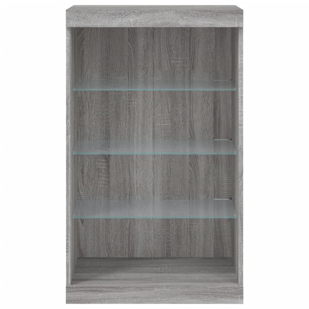 Dressoir met LED-verlichting 60,5x37x100 cm grijs sonoma eiken is nu te koop bij PeponiXL, paradijselijk wonen!