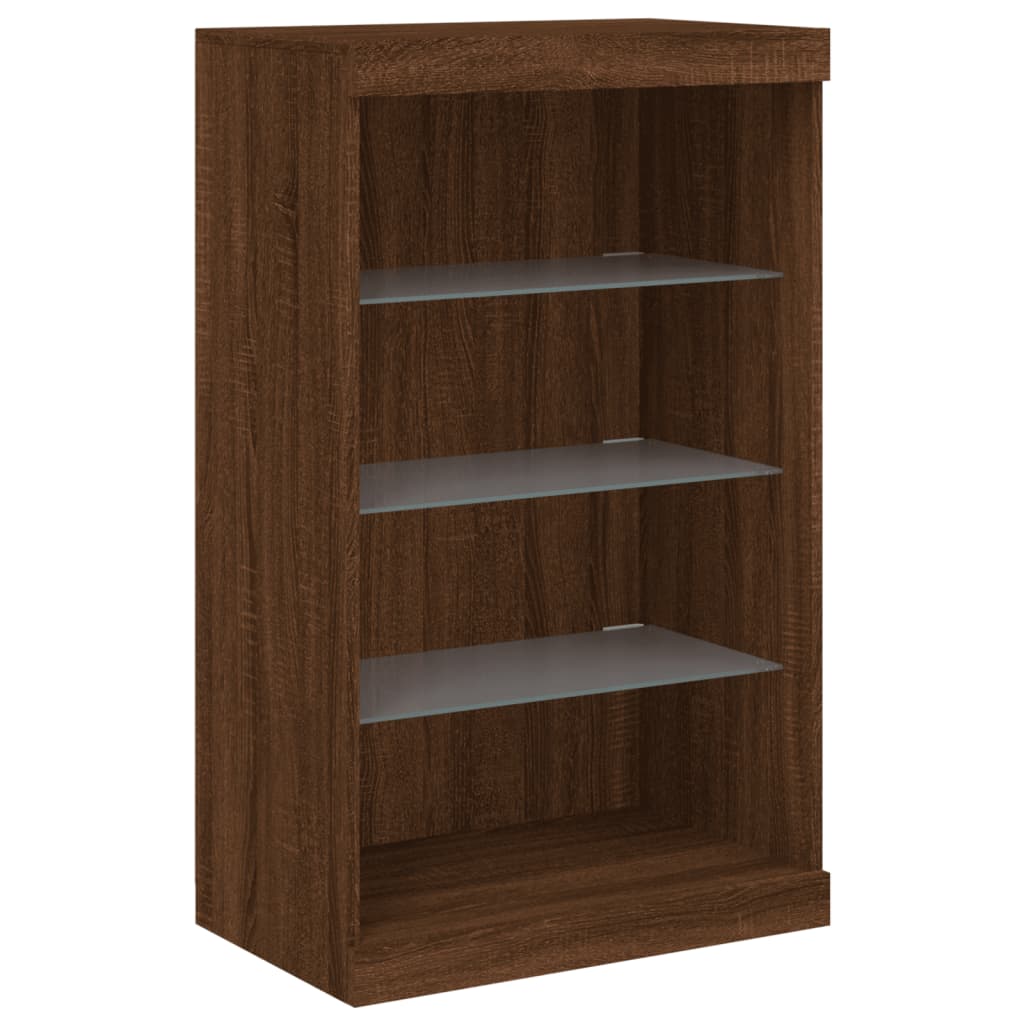 Dressoir met LED-verlichting 60,5x37x100 cm bruin eikenkleur is nu te koop bij PeponiXL, paradijselijk wonen!