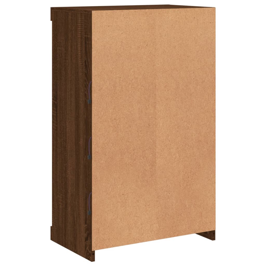 Dressoir met LED-verlichting 60,5x37x100 cm bruin eikenkleur is nu te koop bij PeponiXL, paradijselijk wonen!