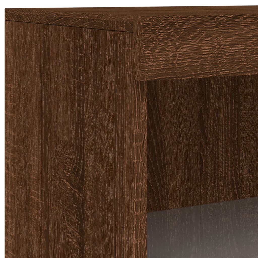 Dressoir met LED-verlichting 60,5x37x100 cm bruin eikenkleur is nu te koop bij PeponiXL, paradijselijk wonen!