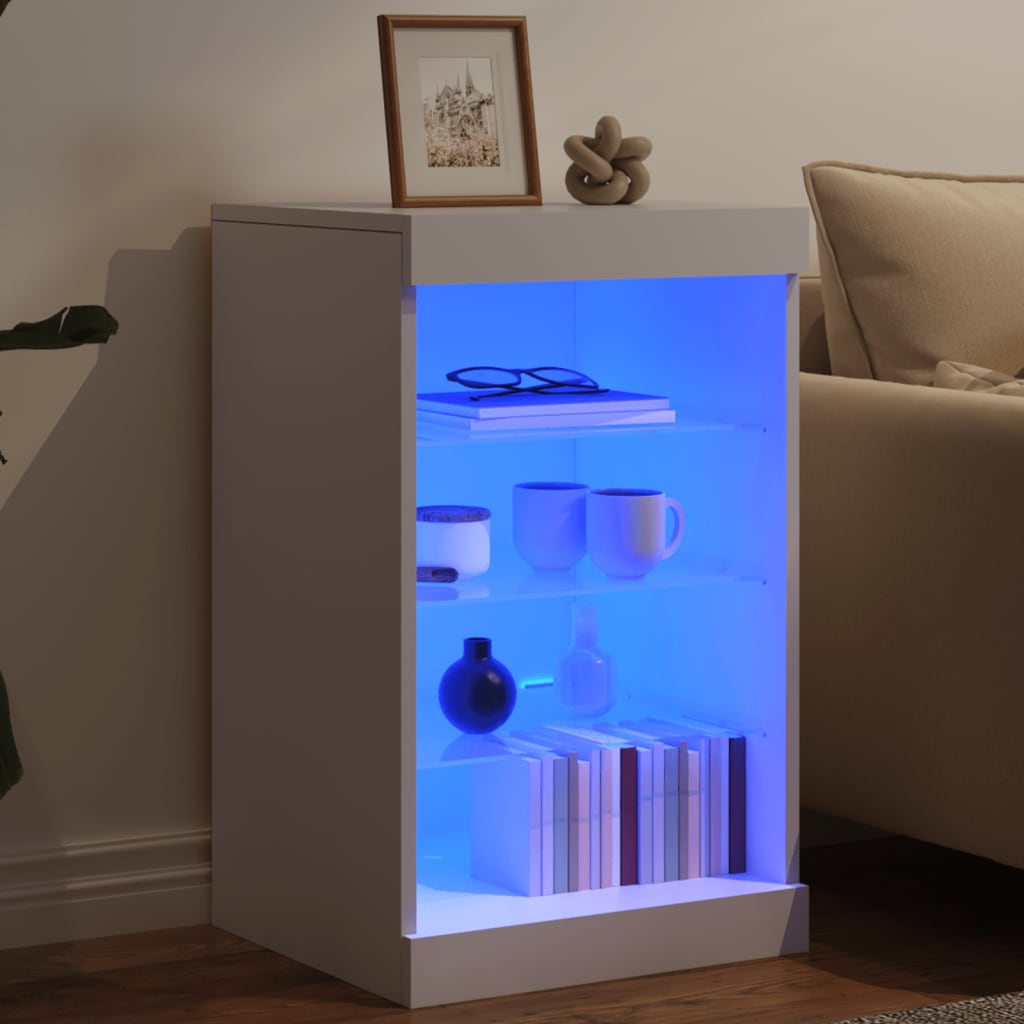 Dressoir met LED-verlichting 41x37x67 cm wit is nu te koop bij PeponiXL, paradijselijk wonen!