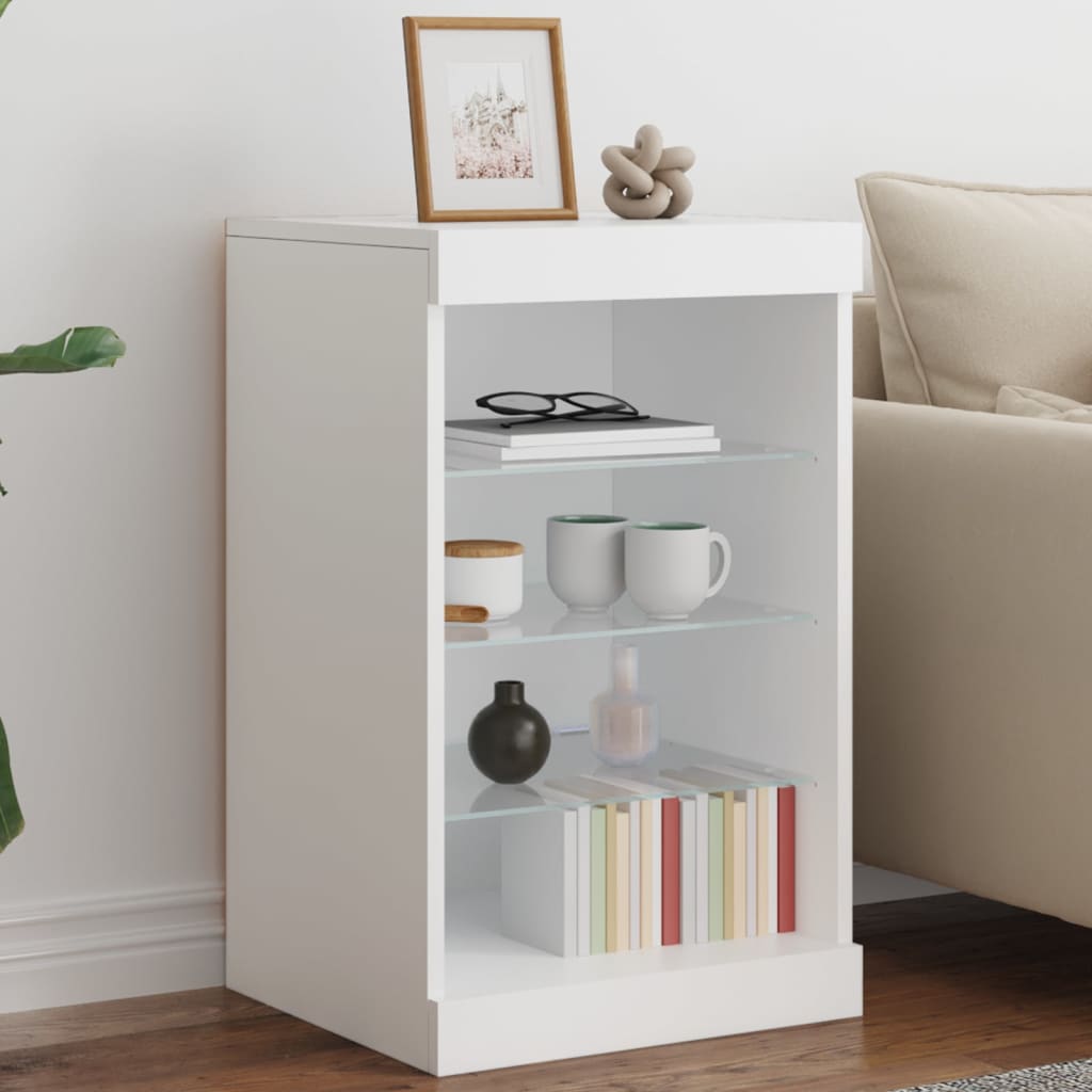 Dressoir met LED-verlichting 41x37x67 cm wit is nu te koop bij PeponiXL, paradijselijk wonen!