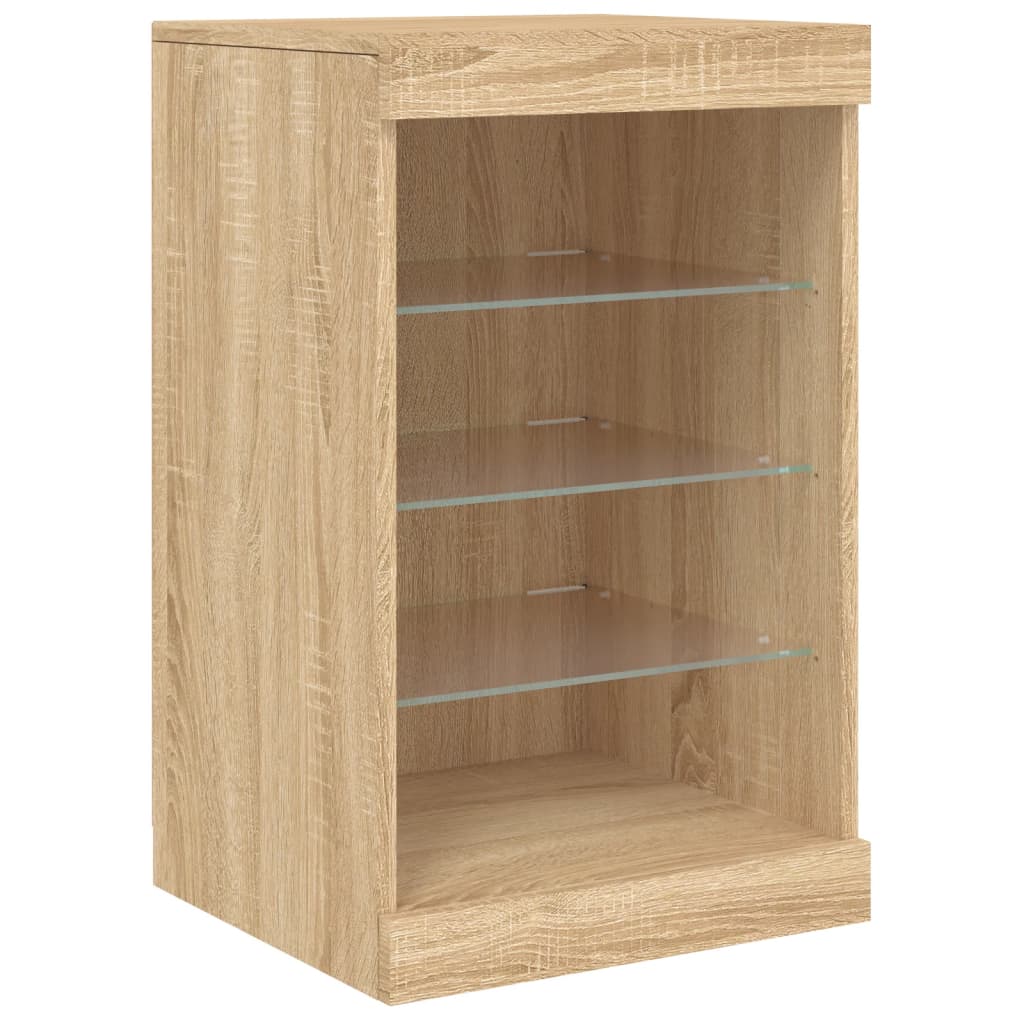Dressoir met LED-verlichting 41x37x67 cm sonoma eikenkleurig is nu te koop bij PeponiXL, paradijselijk wonen!