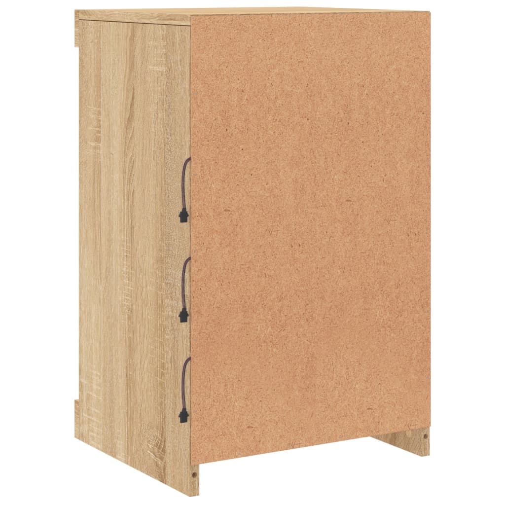 Dressoir met LED-verlichting 41x37x67 cm sonoma eikenkleurig is nu te koop bij PeponiXL, paradijselijk wonen!