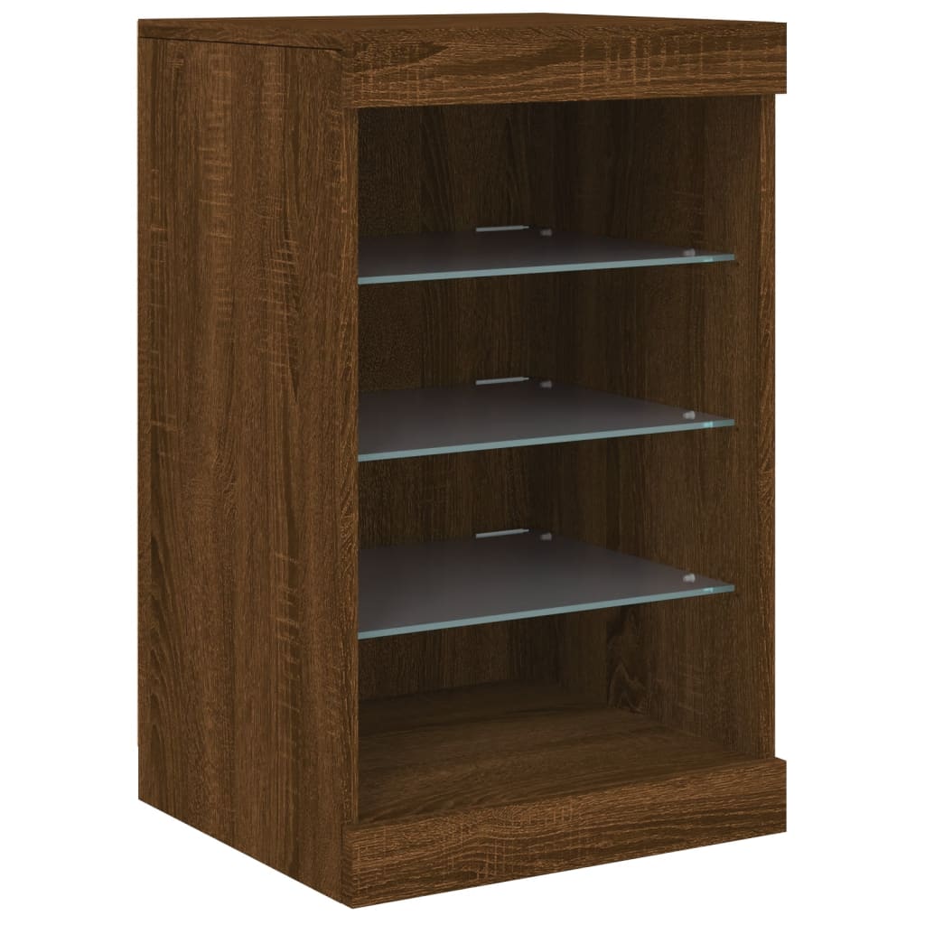 Dressoir met LED-verlichting 41x37x67 cm bruin eikenkleur is nu te koop bij PeponiXL, paradijselijk wonen!