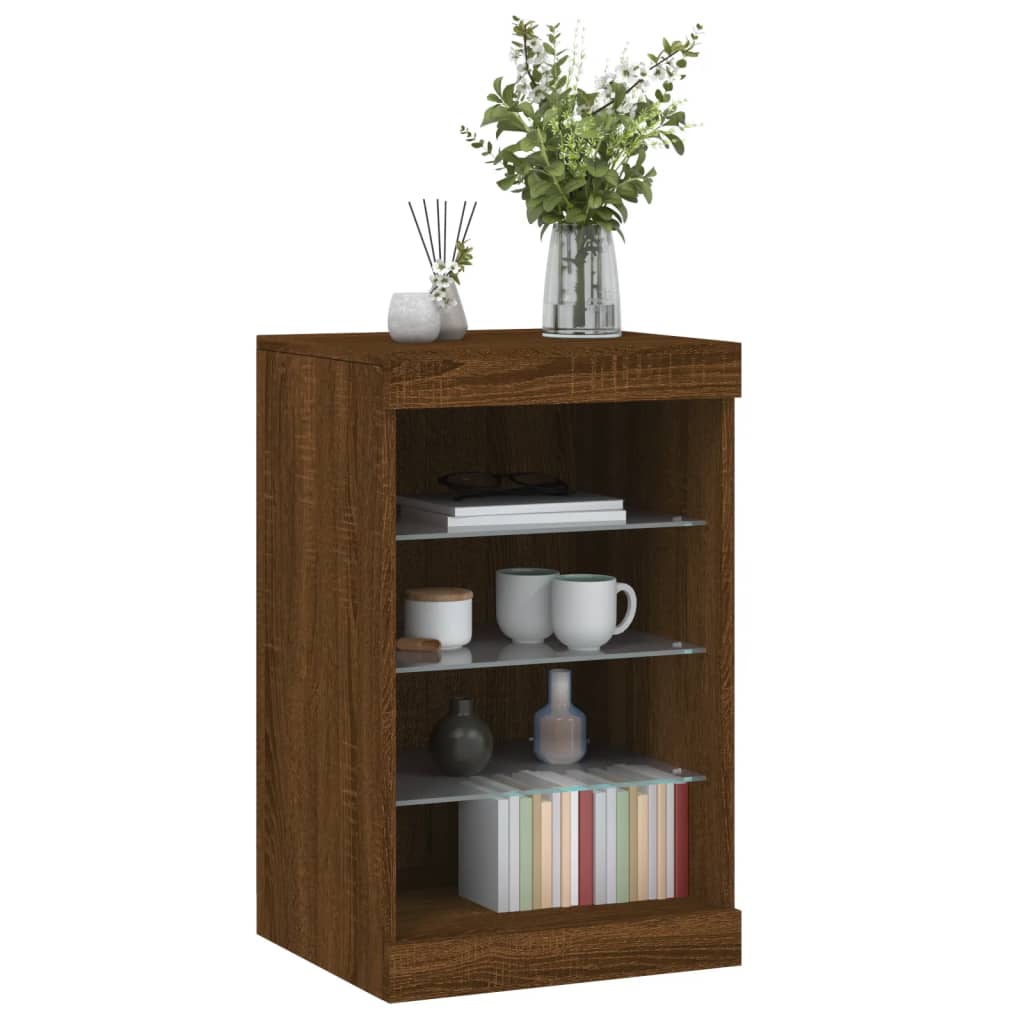 Dressoir met LED-verlichting 41x37x67 cm bruin eikenkleur is nu te koop bij PeponiXL, paradijselijk wonen!