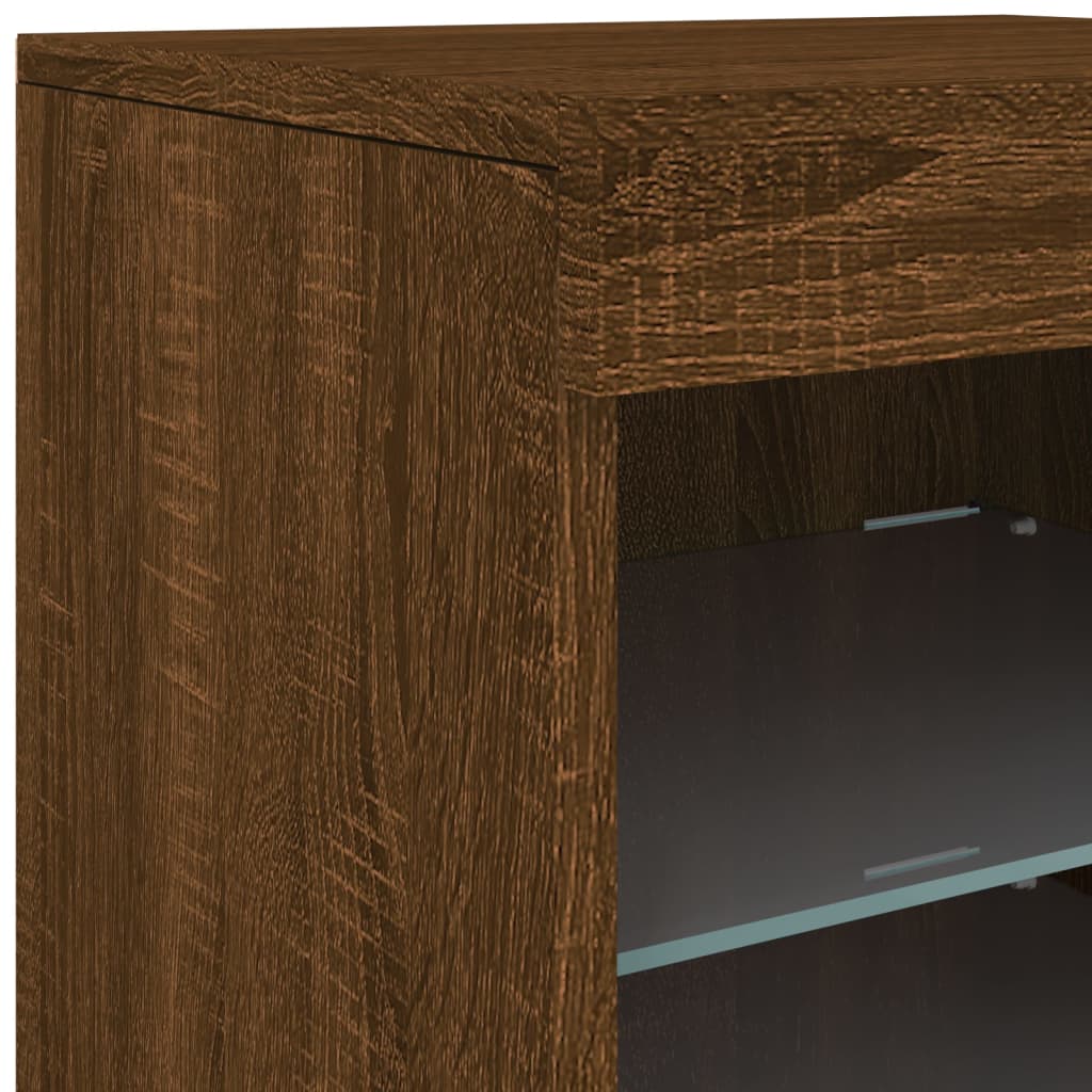 Dressoir met LED-verlichting 41x37x67 cm bruin eikenkleur is nu te koop bij PeponiXL, paradijselijk wonen!