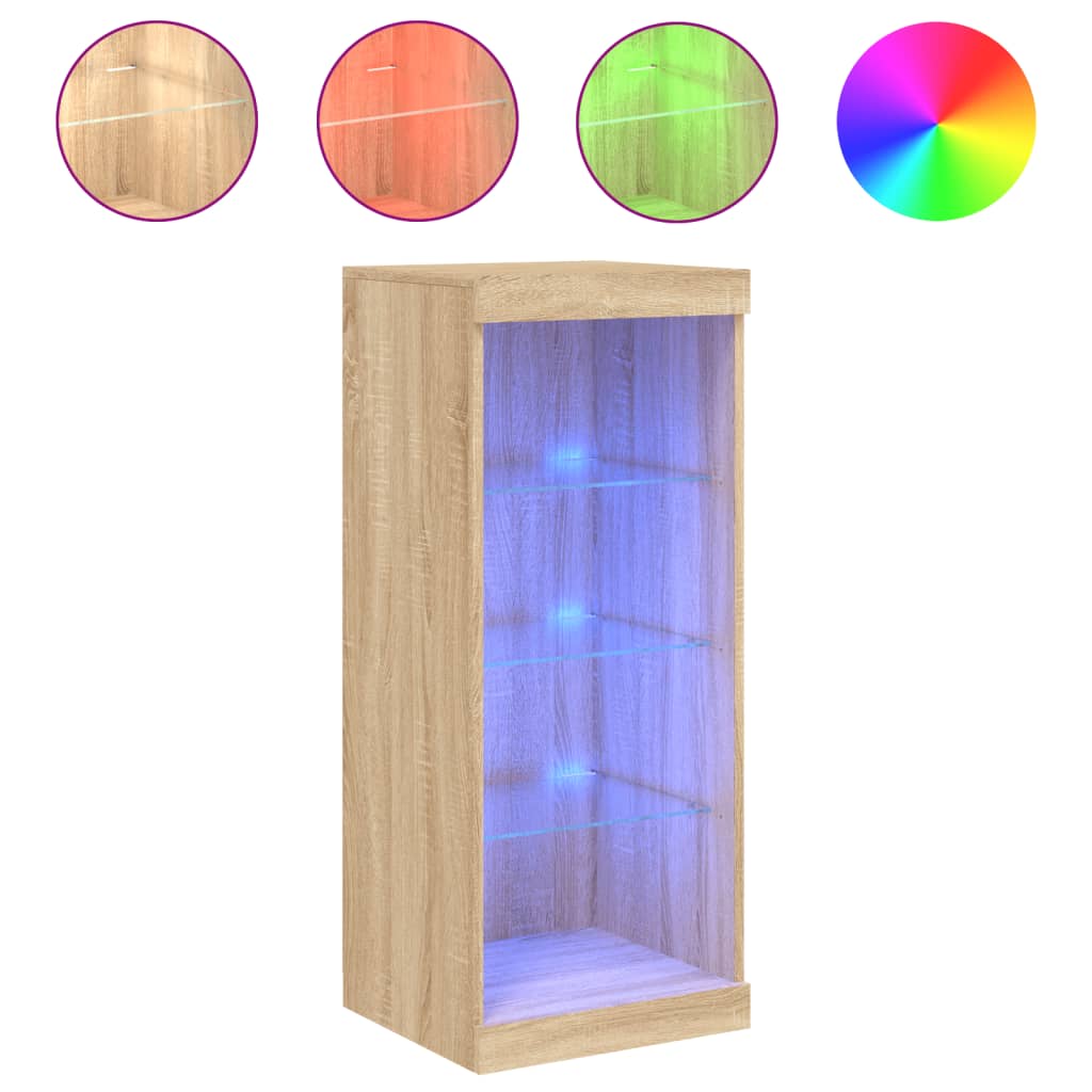 Dressoir met LED-verlichting 41x37x100 cm sonoma eikenkleurig is nu te koop bij PeponiXL, paradijselijk wonen!