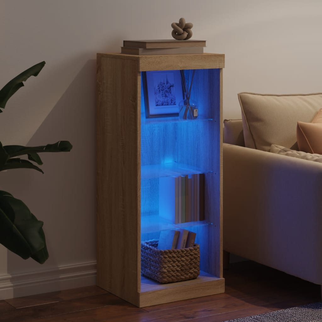 Dressoir met LED-verlichting 41x37x100 cm sonoma eikenkleurig is nu te koop bij PeponiXL, paradijselijk wonen!