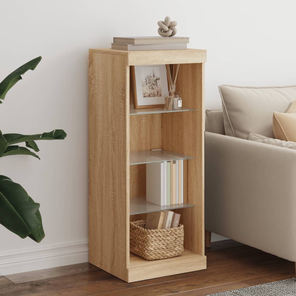 Dressoir met LED-verlichting 41x37x100 cm sonoma eikenkleurig is nu te koop bij PeponiXL, paradijselijk wonen!
