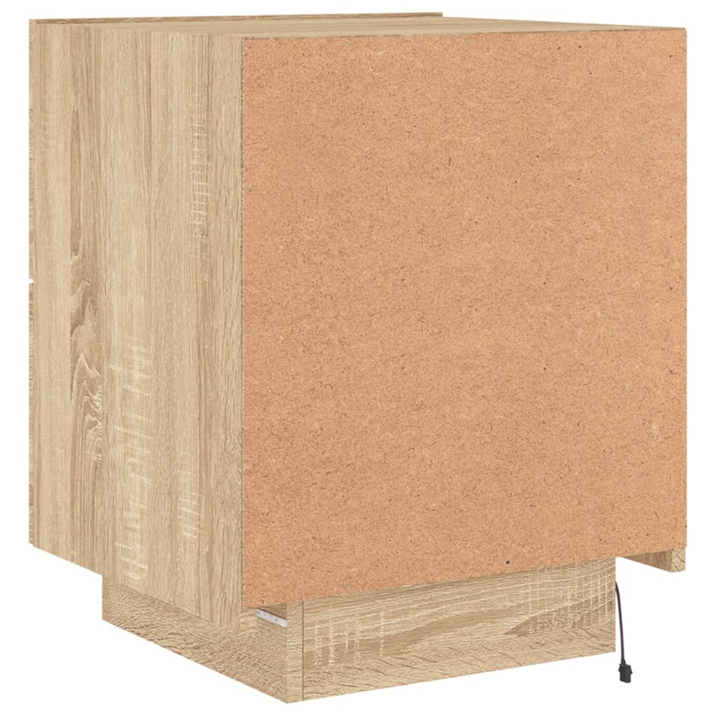 Nachtkastjes met LED-verlichting 2 st bewerkt hout sonoma eiken is nu te koop bij PeponiXL, paradijselijk wonen!