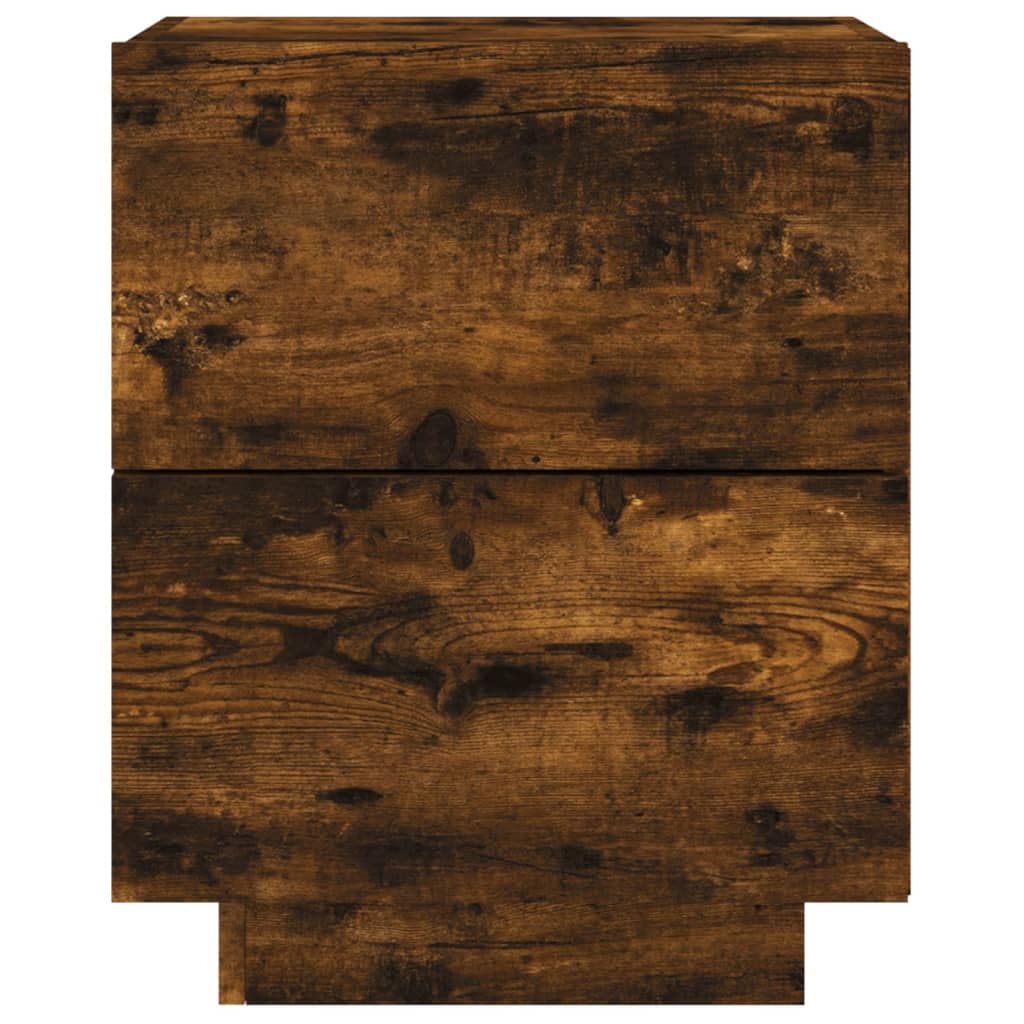 Nachtkastjes met LED 2 st bewerkt hout gerookt eikenkleurig is nu te koop bij PeponiXL, paradijselijk wonen!