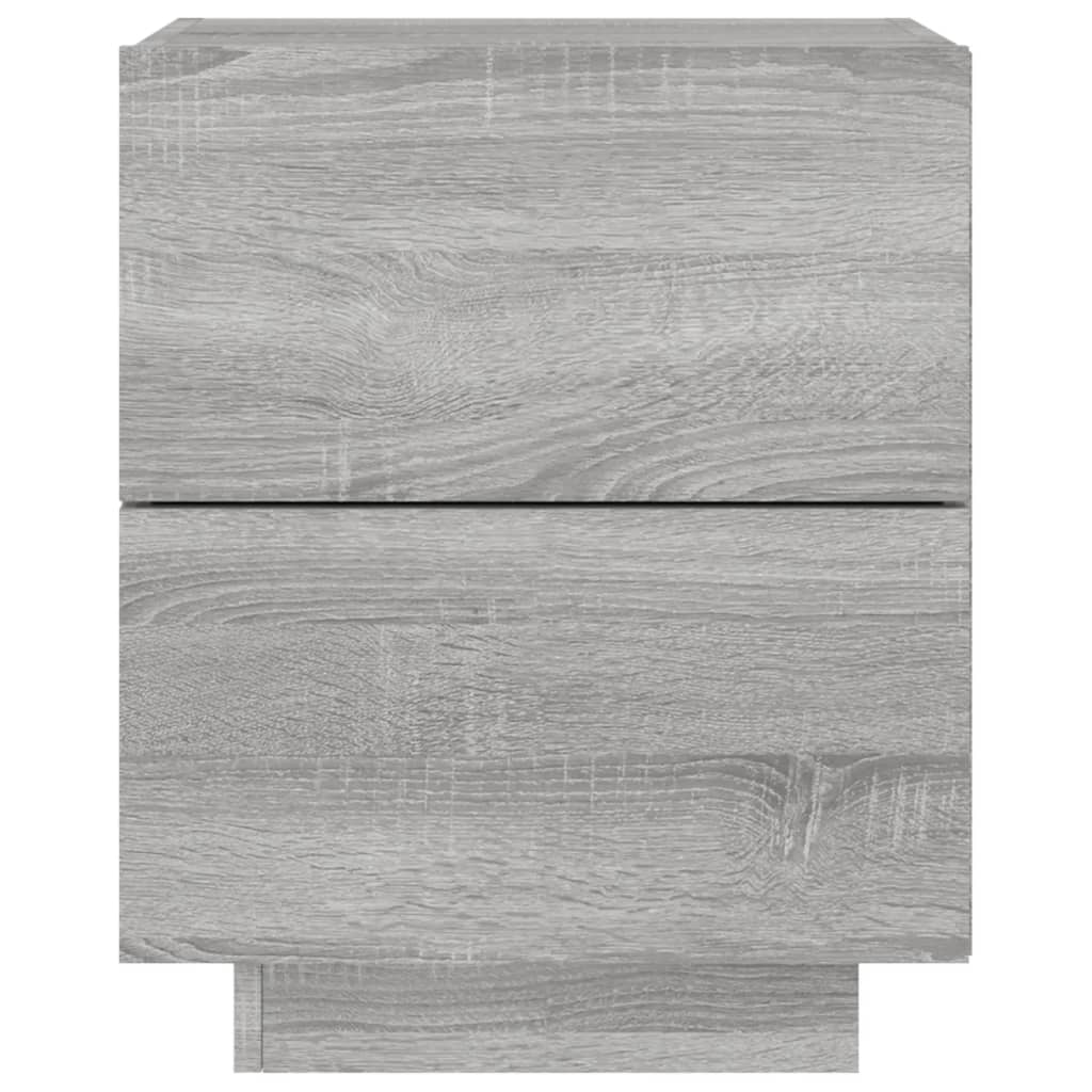 Nachtkastje met LED-verlichting bewerkt hout grijs sonoma is nu te koop bij PeponiXL, paradijselijk wonen!