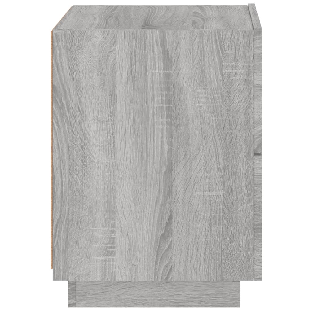 Nachtkastje met LED-verlichting bewerkt hout grijs sonoma is nu te koop bij PeponiXL, paradijselijk wonen!