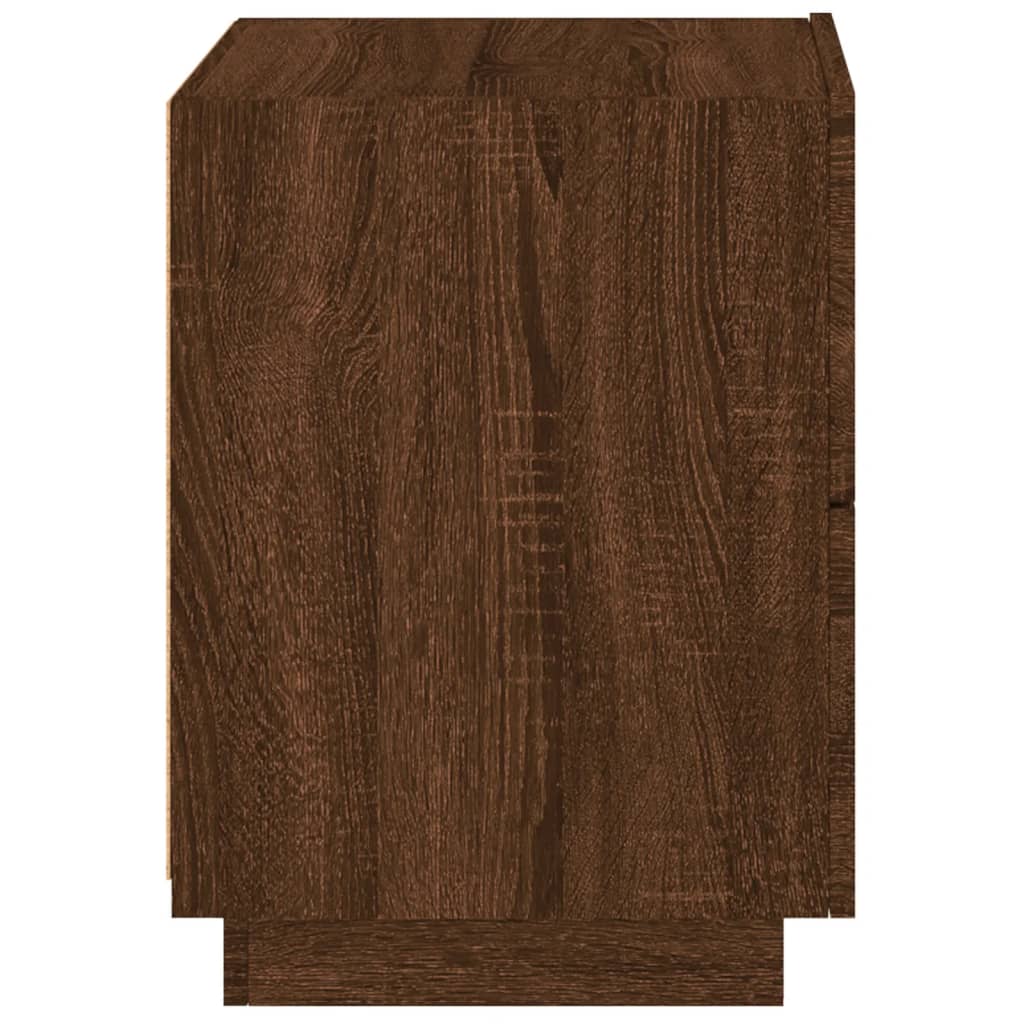 Nachtkastjes met LED 2 st bewerkt hout bruin eikenkleur is nu te koop bij PeponiXL, paradijselijk wonen!