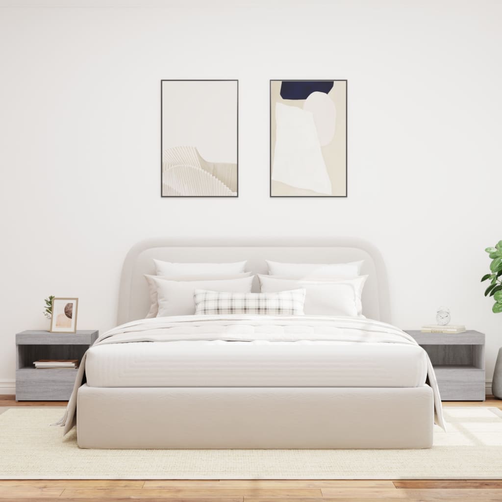 Nachtkastjes met LED-verlichting 2 st 50x40x45 cm grijs sonoma is nu te koop bij PeponiXL, paradijselijk wonen!