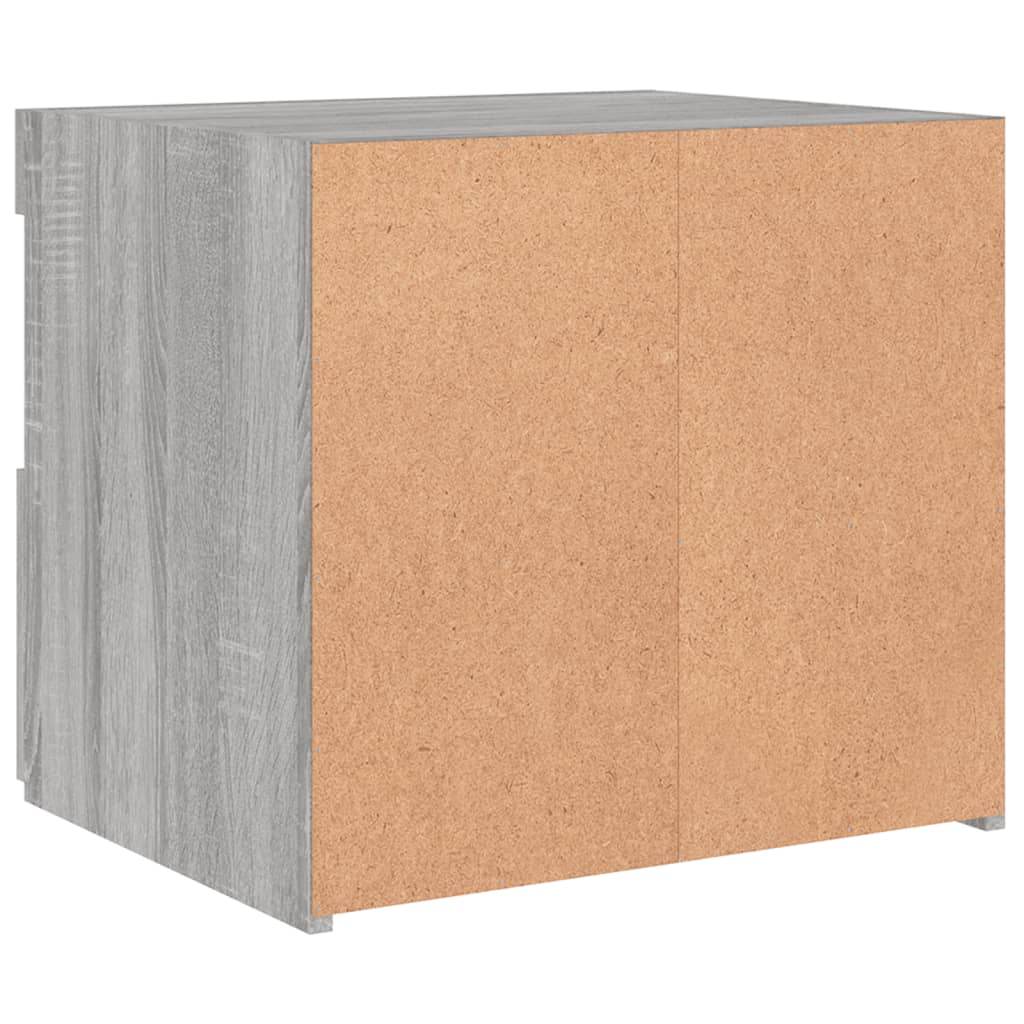 Nachtkastjes met LED-verlichting 2 st 50x40x45 cm grijs sonoma is nu te koop bij PeponiXL, paradijselijk wonen!