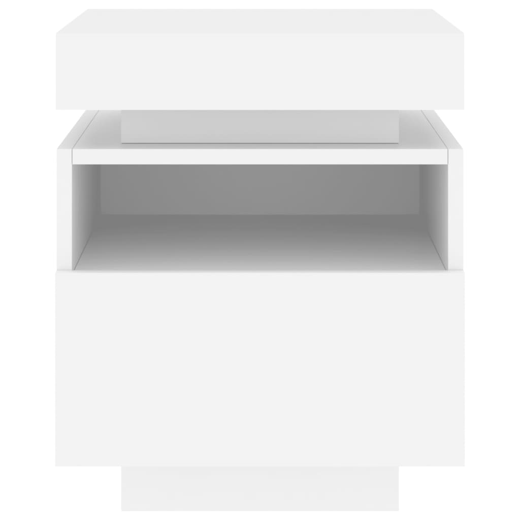 Nachtkastjes met LED-verlichting 2 st 40x39x48,5 cm wit is nu te koop bij PeponiXL, paradijselijk wonen!