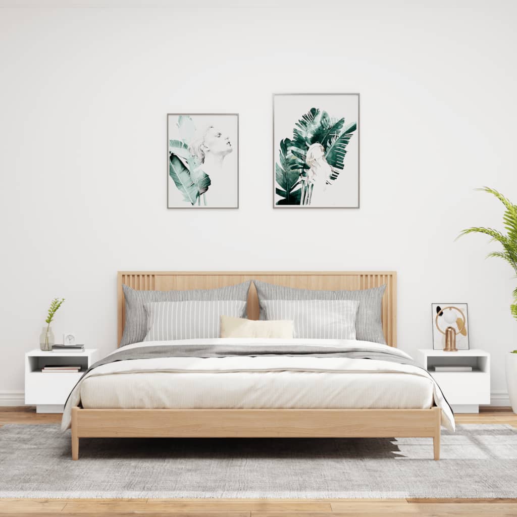 Nachtkastjes met LED-verlichting 2 st 40x39x37 cm wit is nu te koop bij PeponiXL, paradijselijk wonen!