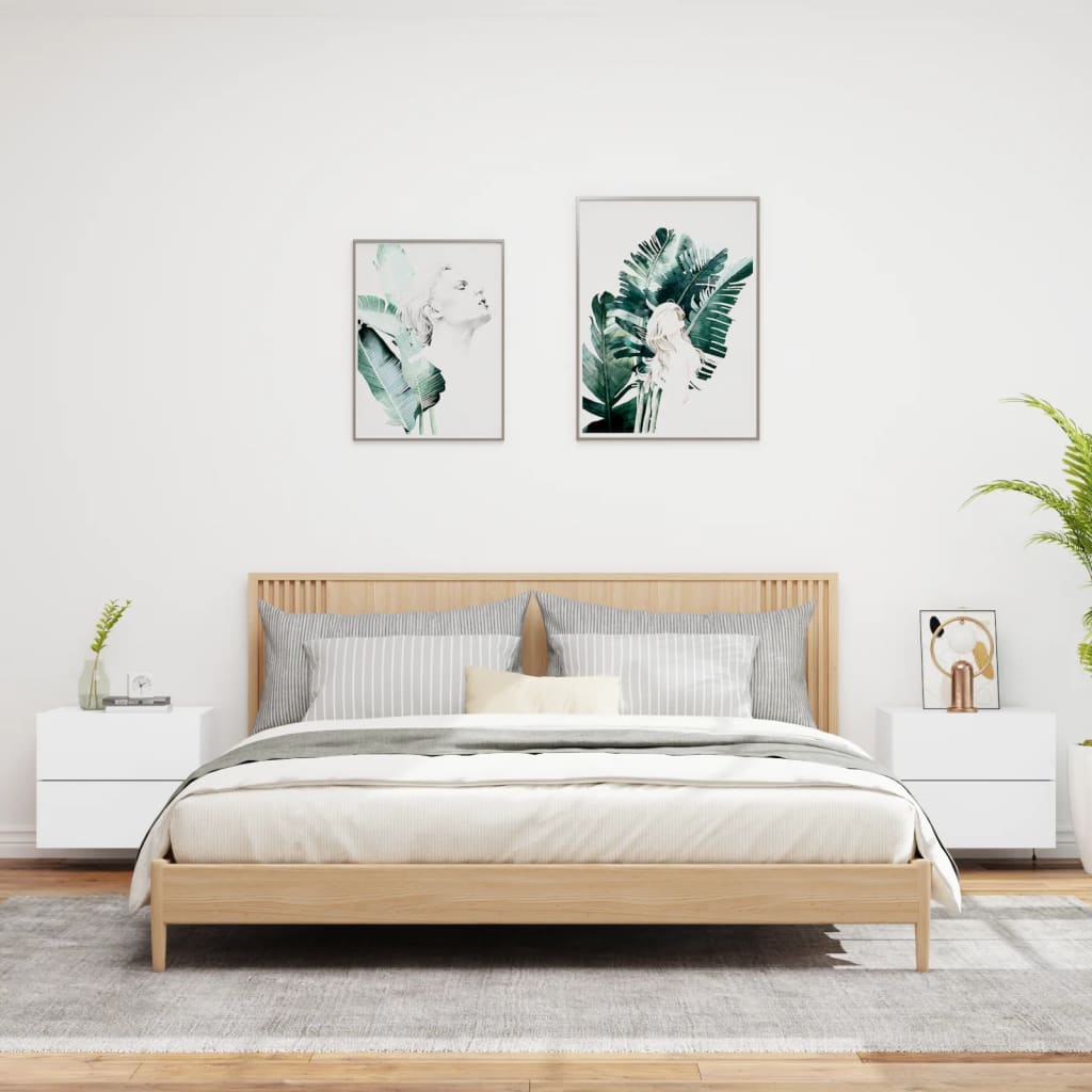 Nachtkastjes met LED's 2 st wandgemonteerd wit is nu te koop bij PeponiXL, paradijselijk wonen!