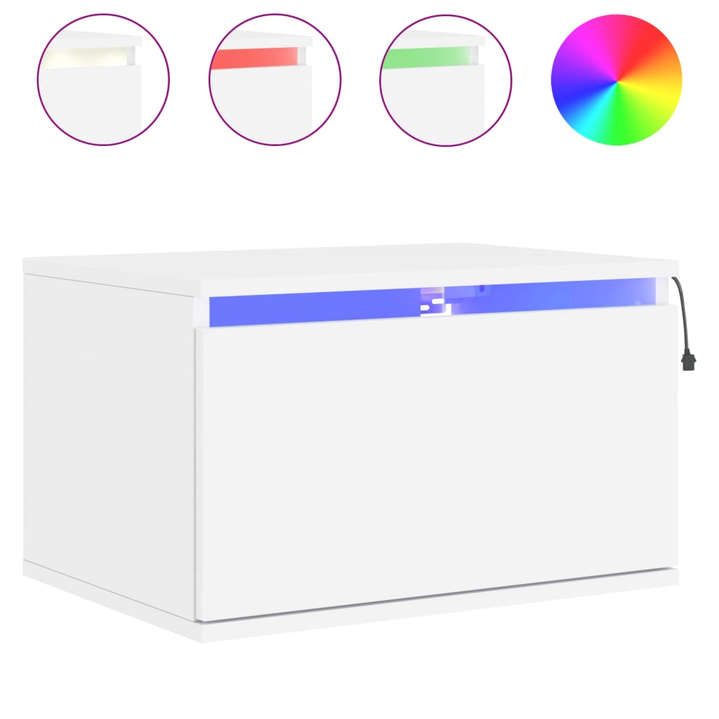 Nachtkastjes met LED's 2 st wandgemonteerd wit is nu te koop bij PeponiXL, paradijselijk wonen!