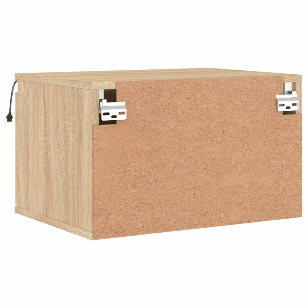 Nachtkastje met LED's wandgemonteerd sonoma eikenkleurig is nu te koop bij PeponiXL, paradijselijk wonen!