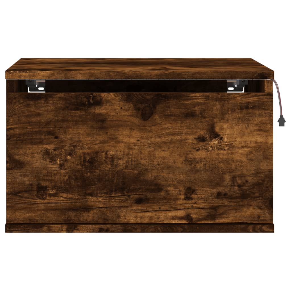 Nachtkastjes met LED's 2 st wandgemonteerd gerookt eikenkleurig is nu te koop bij PeponiXL, paradijselijk wonen!